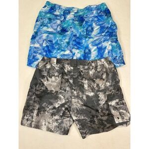 Reel Legends Performance Fishing Shorts Relaxed XL 7in Polyester‎ Tropical 2pk